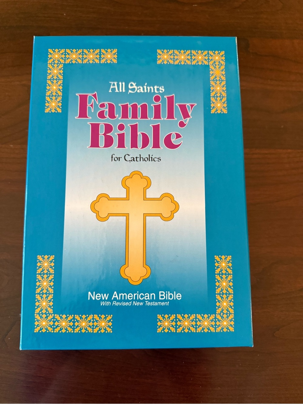 All Saints Family Bible in Bright Teal with Gold Cross